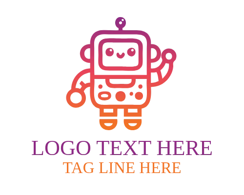 Cute Robot Digital Logo for Tech Branding