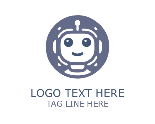 Cute Robot Face Logo for Friendly Branding
