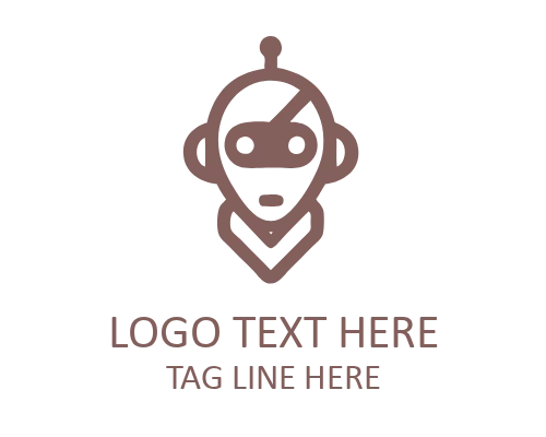 Cute Robot Head Logo for Digital Branding