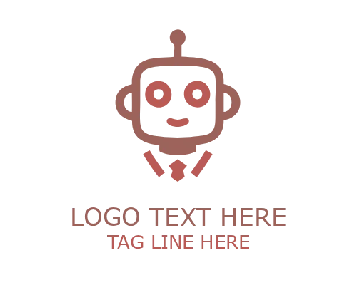 Cute Robot Head Logo for Tech Branding