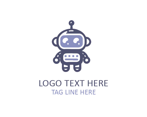 Cute Robot Mascot Logo