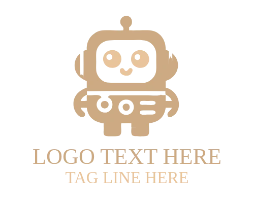 Cute Robot Mini Logo for Startup Identity