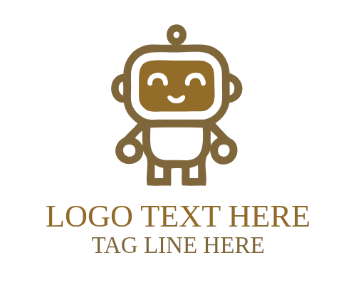 Cute Robot Modern Mark Logo for Tech Identity