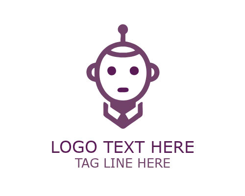 Cute Robot Online Mascot Logo for Digital Platform Branding