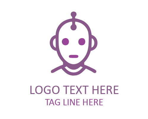 Cute Robot Outline Logo for Minimal Branding