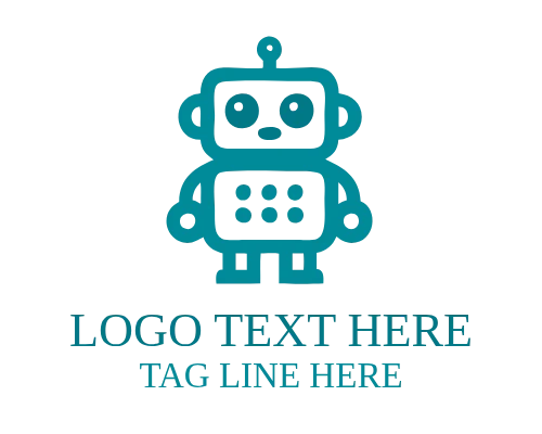 Cute Robot Playful Logo for Creative Branding
