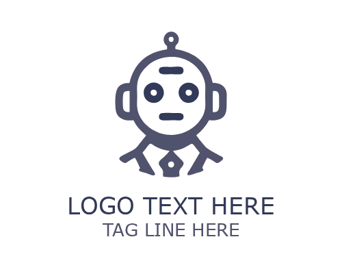 Cute Robot SaaS Mascot Logo for Software and Tech Startup Branding