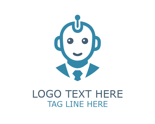 Cute Robot Service Mascot Logo for Customer Support Branding