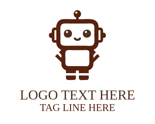 Cute Robot Smart Logo for AI Branding