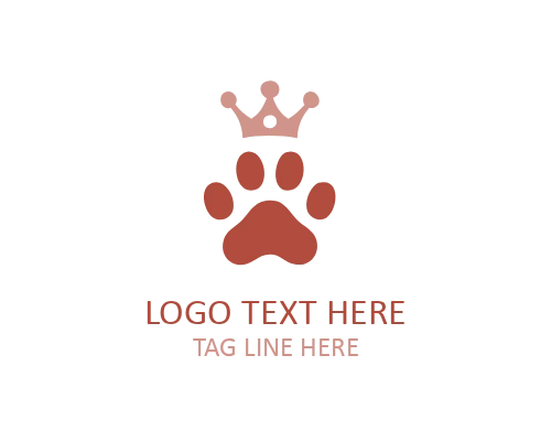  Cute Royal Paw Crown Logo for Friendly Premium Pet Brands