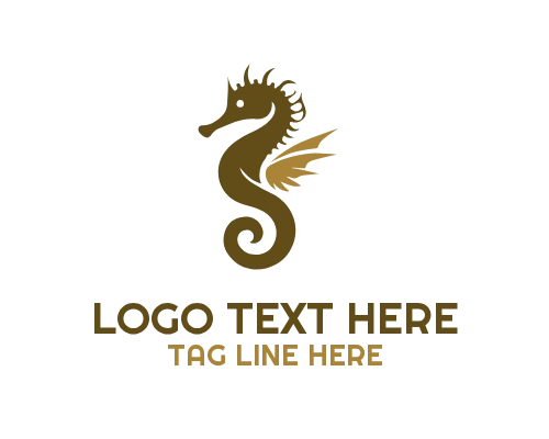 Cute Sea Horse Mascot Logo Design