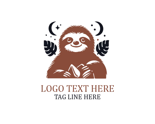 Cute Sloth Face Logo