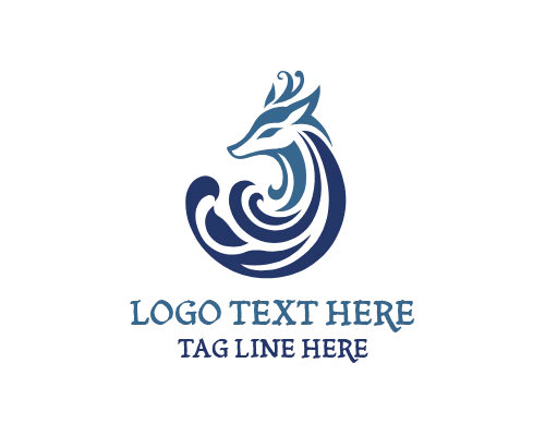 Cute Smiling Deer Character Logo
