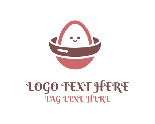 Cute Smiling Easter Egg Logo