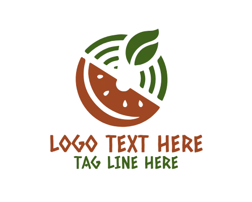 Cute Smiling Watermelon Cartoon Logo