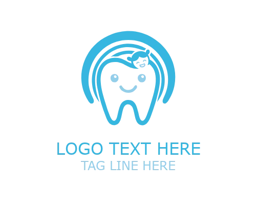 Cute Tooth Mascot Logo for Paediatric Dentistry Clinics