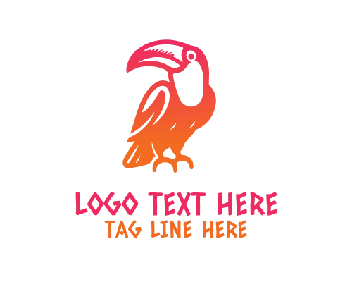 Cute Toucan Bird Mascot Logo