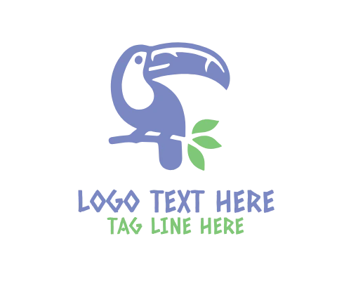 Cute Toucan Cartoon Bird Logo