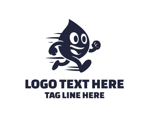Cute Water Drop Mascot Logo