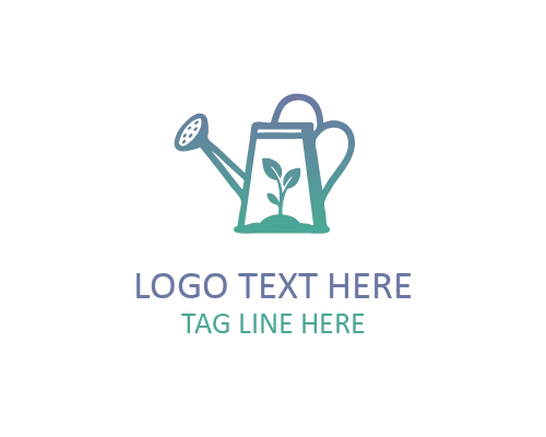Cute Watering Can Gardening Logo for Kids Gardening, Plant Shops, and Friendly Branding