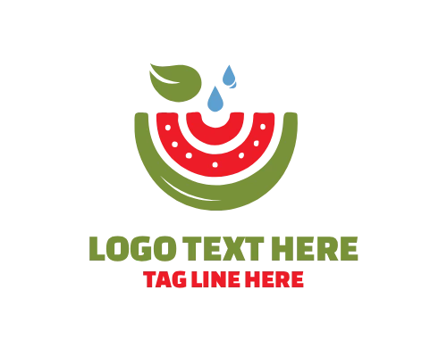 Cute Watermelon Fruit Logo
