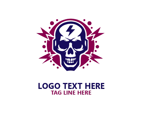 Cyber Electric Skull Logo