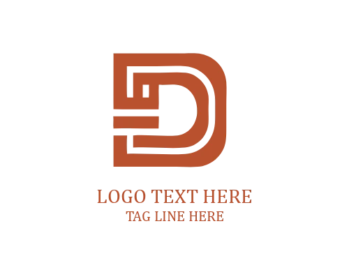 D Monogram Letter Logo