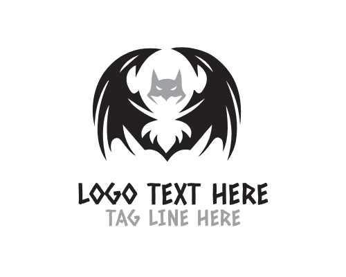 Dark Bat Outline Logo
