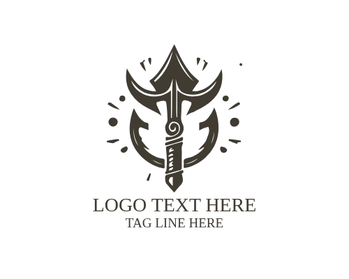 Dark Fantasy Trident Logo