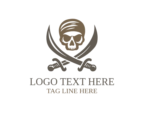 Dark Fantasy Warrior Skull Logo
