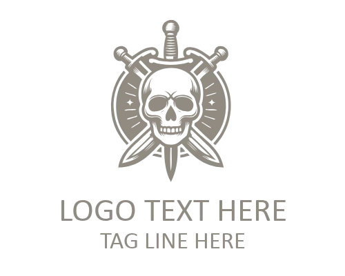 Dark Knight Skull Sword Logo
