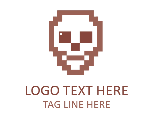 Dark Pixel Skull Emblem