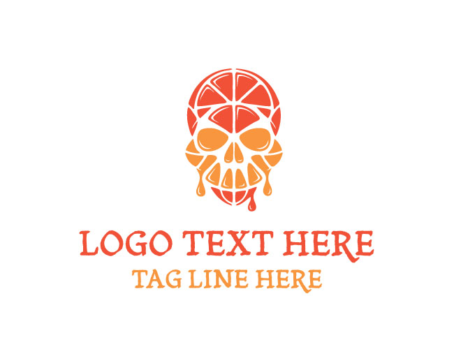 Death Orange Skull Logo