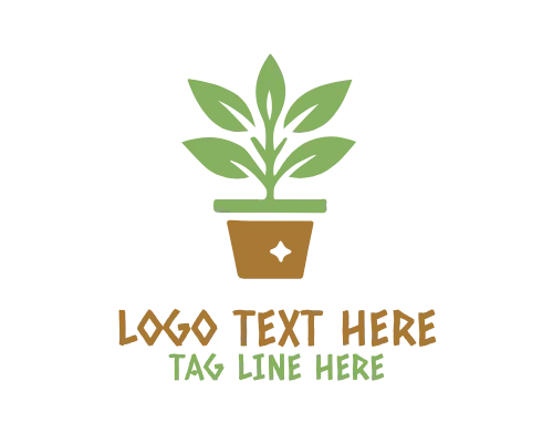 Decorative Plant Pot Garden Logo