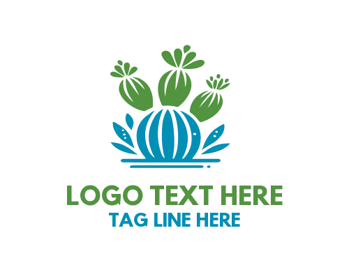  Decorative Potted Cactus House Plant Logo