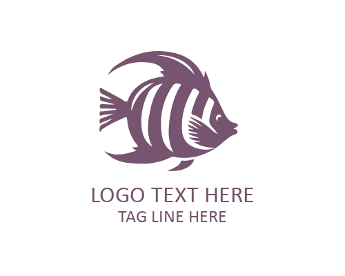 Deep Blue Tropical Fish Flat Logo