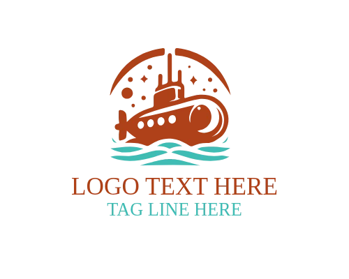 Deep Dive Submarine Logo Vector