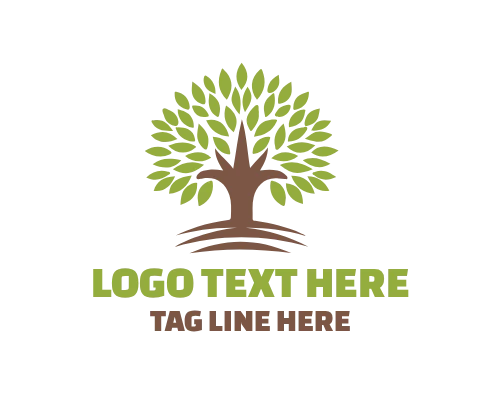 Deep Roots Growth Tree Symbol Logo
