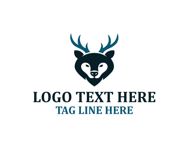Deer Bear Circle Mark Logo