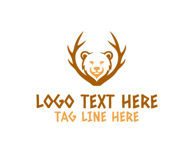 Deer Bear Dual Profile Logo
