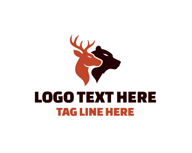 Deer Bear Duo Head Logo