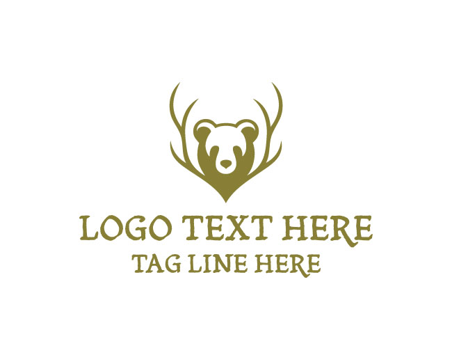 Deer Bear Minimal Logo