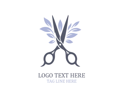 Delicate Scissor Floral Logo