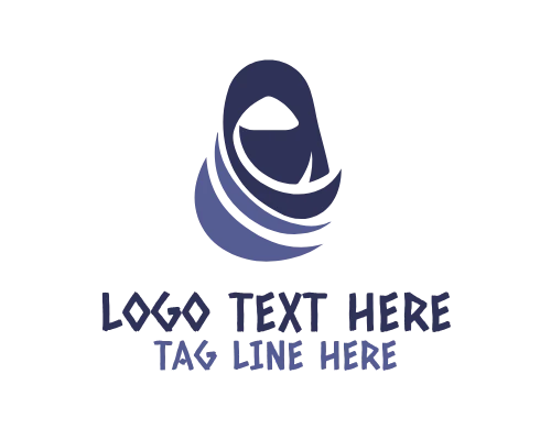 Delicate Veiled Hijab Woman Artistic Logo