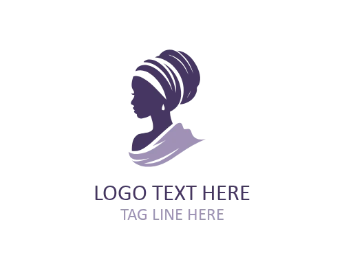 Desert Bloom African Woman Logo
