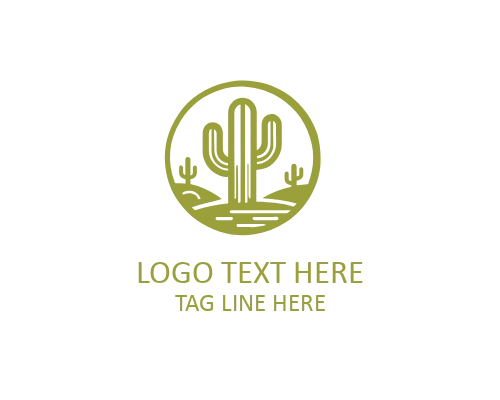 Desert Cactus Badge Logo