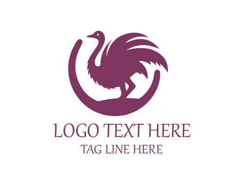 Desert Ostrich Wildlife Logo