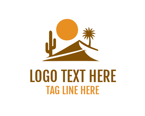 Desert Sunset Mountain Logo