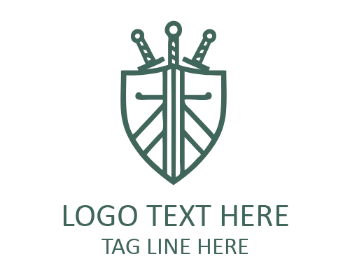Diagonal Monoline Sword Logo preview