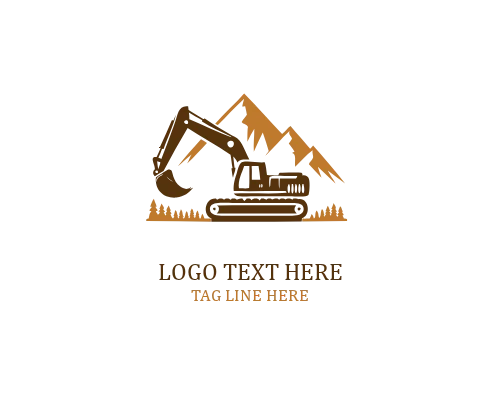 Digging Excavator Logo